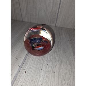 Vtg Heavy Murano Style Art Glass Hand Blown Undersea Fish Paperweight 2.75"
